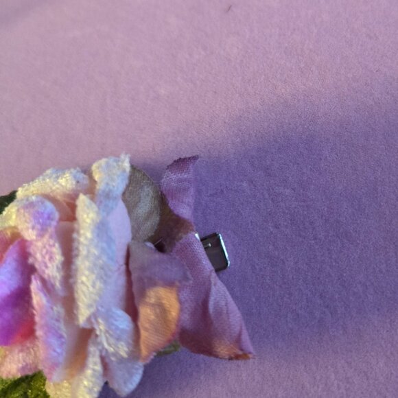 Pink Velvet Rose Hair Clip | Romantic Hair Accessory - Picture 5 of 8